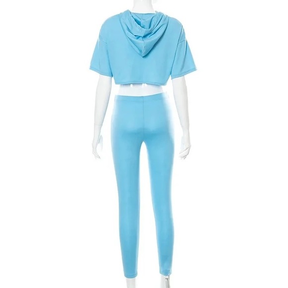 Irregular top , blue two piece set . - Picture 3 of 3